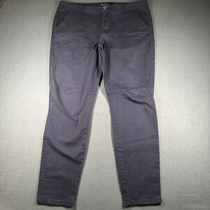 AERO Skinny Ankle Pants Womens 16 Long Navy Casual Chino‎ Stretch Flat Front